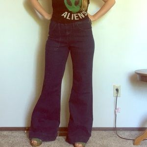 High rise bell bottoms